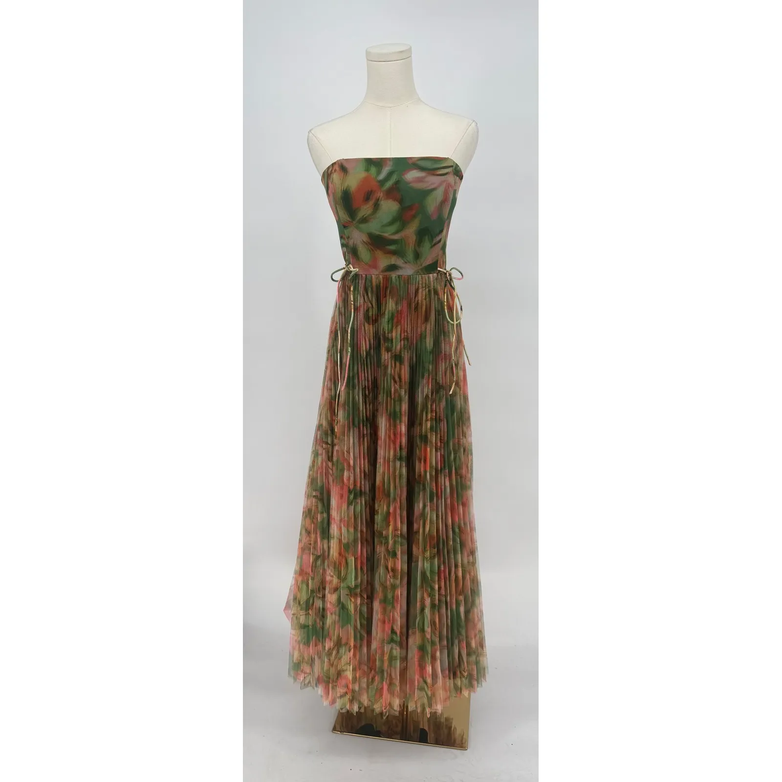 Hutch Costella Pleated Floral Tulle Gown Strapless Size 10 - Image 6