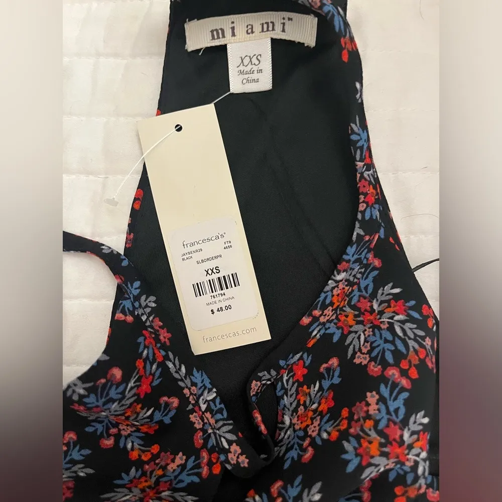 NWT Francesca’s Miami Jumpsuit black floral - Image 3