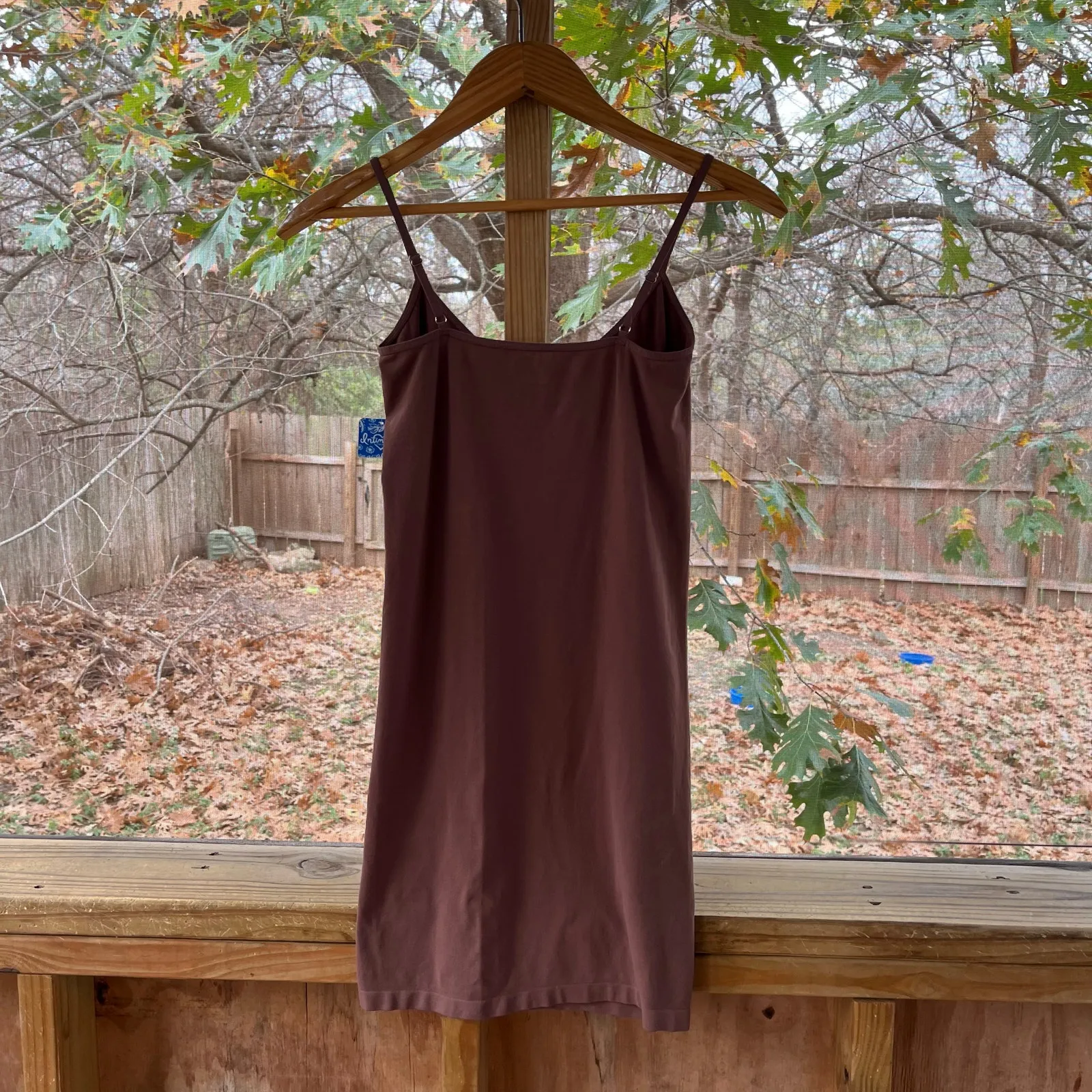 Free People Intimately Skinny Strap Seamless Mini Slip Brown Size M/L. NEW - Image 5