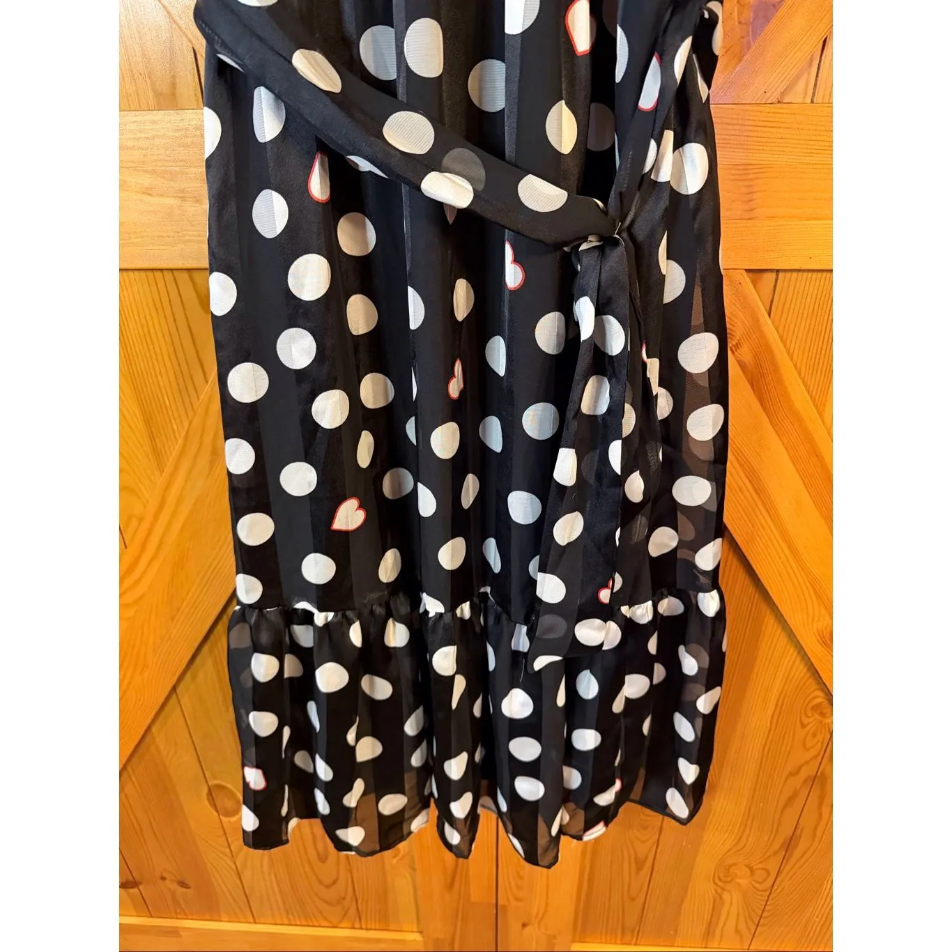 London Style Petite Sleeveless Black Dots Midi Fit + Flare Dress NWT Size14P (64 - Image 3