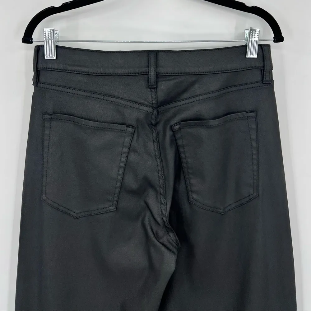 🆕 NWT Banana Republic High Rise Straight Leg Ankle Jeans Wax Coated Black Sz 26 - Image 11