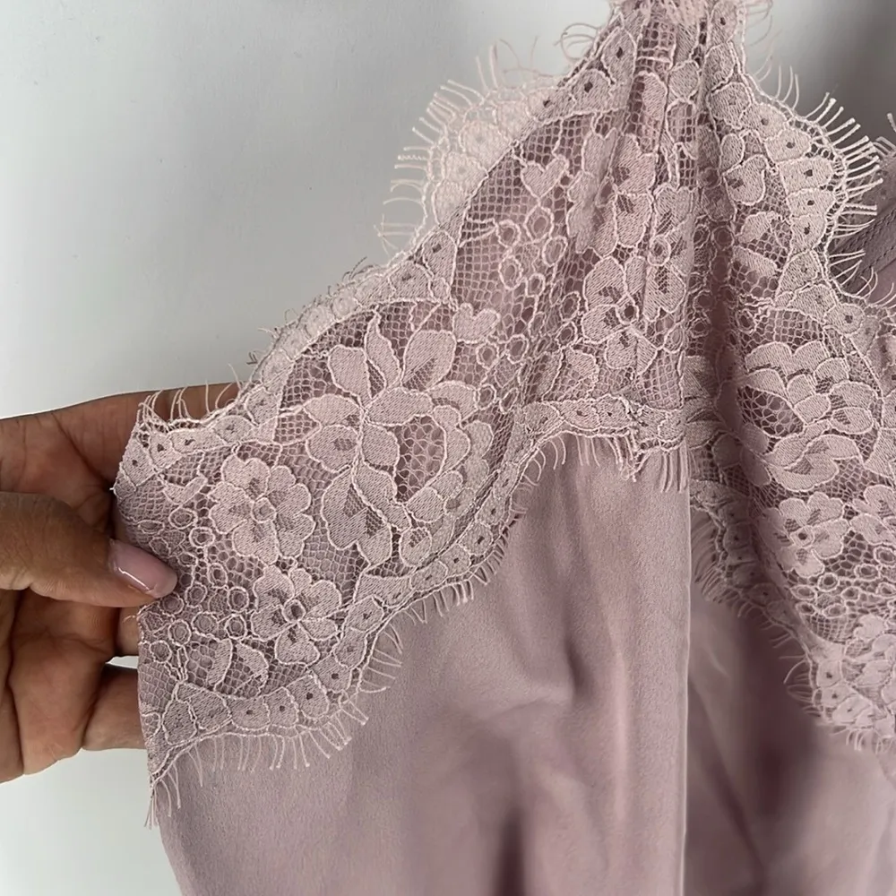 Abercrombie & Fitch  Satin Lace Trimmed Spaghetti Strap Bodysuit - Image 3