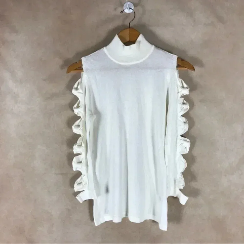 CECE Bowtie Cutout Sleeve Sweater NWT XS - Image 7