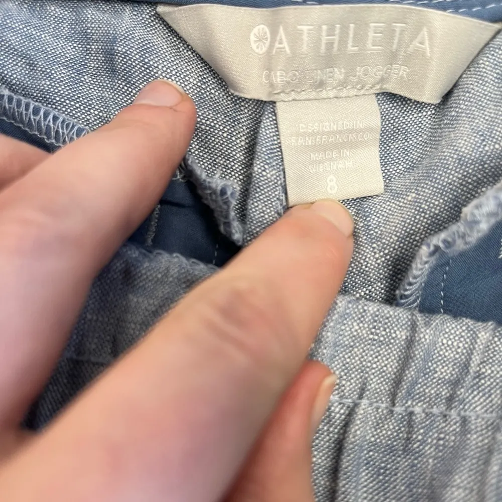 “Cabo Linen Jogger” Chambray Blue Pants Size 8 EUC - Image 5