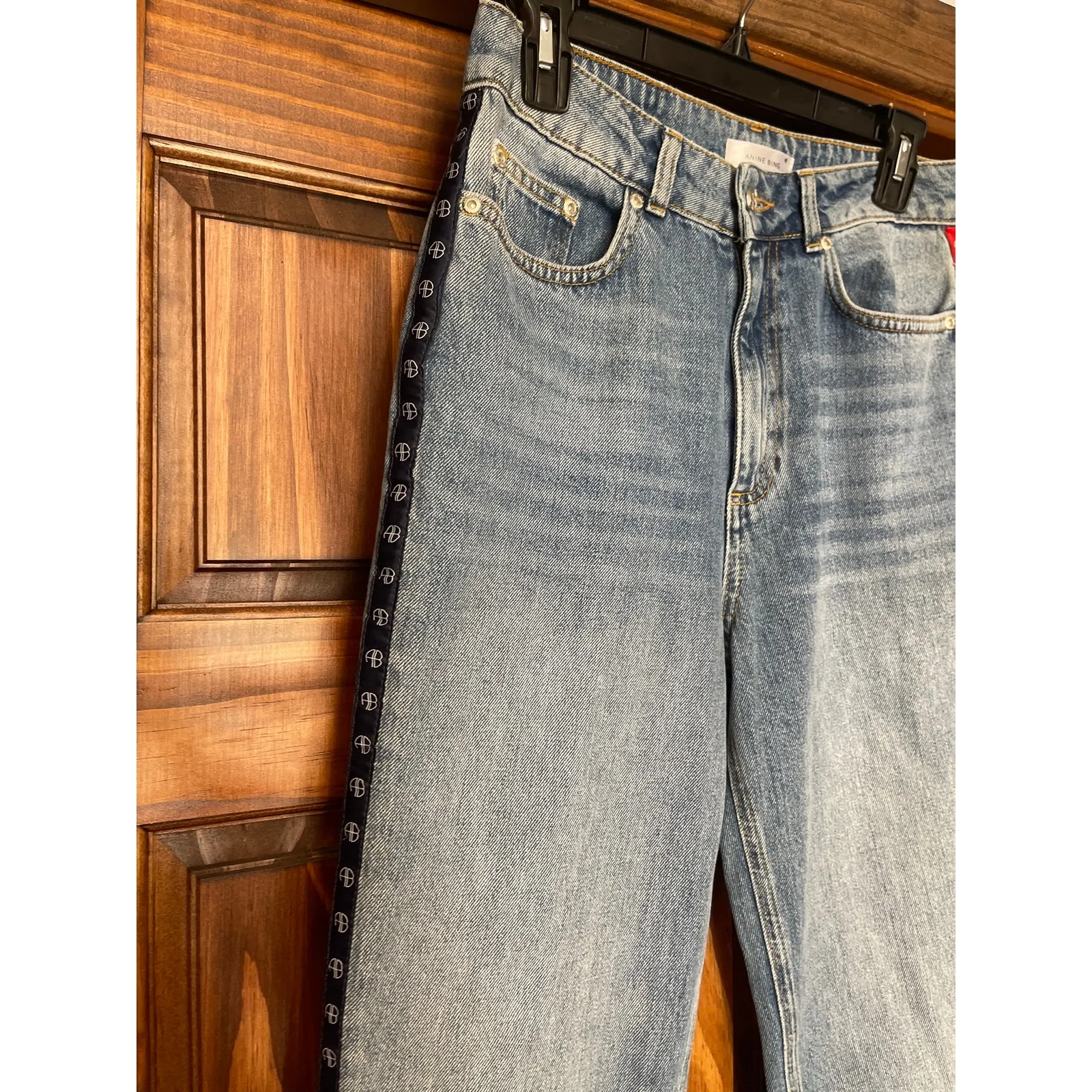 Anine Bing racing stripe logo jeans size 27 - Image 2
