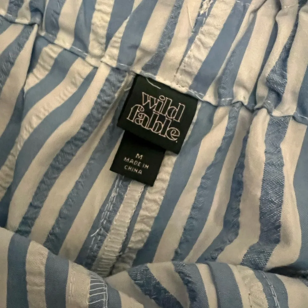 Women’s wild fable blue white stripe pull on elastic shorts - Image 2