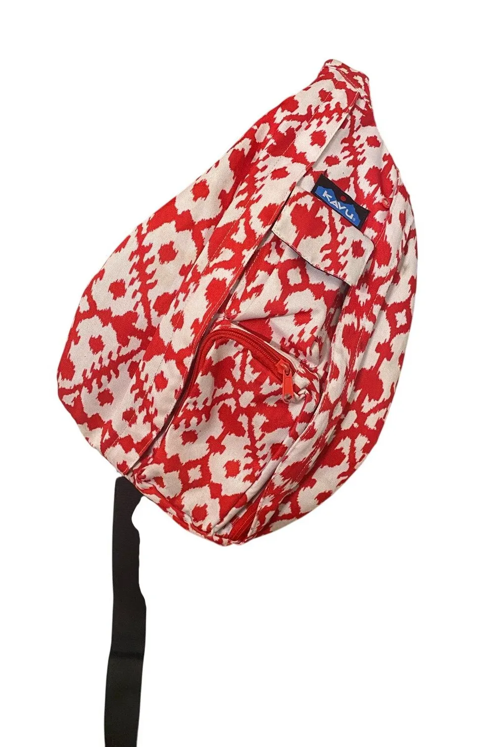 KAVU Rope Sling Bag Pink White Crossbody Backpack Adjustable Hiking Adventure - Image 1