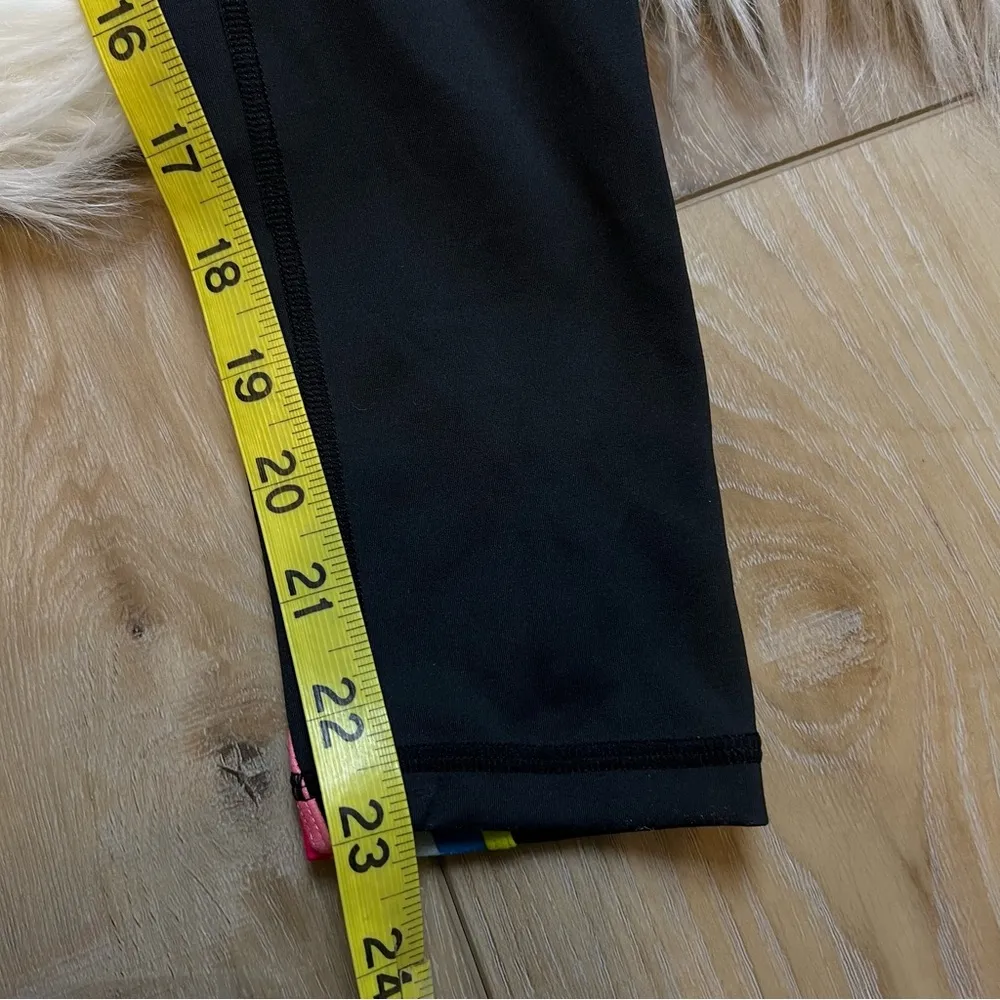 IVL Collective High Waisted Rainbow Striped Leggings. Size 4. EUC Black - Image 11