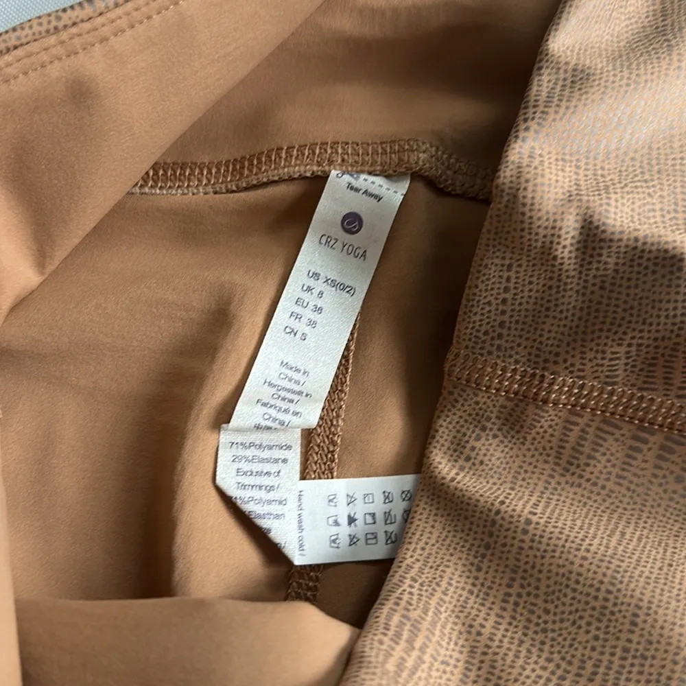 NWT CRZ YOGA Nude Matte Faux Leather Leggings "25 SZ XS - Image 7