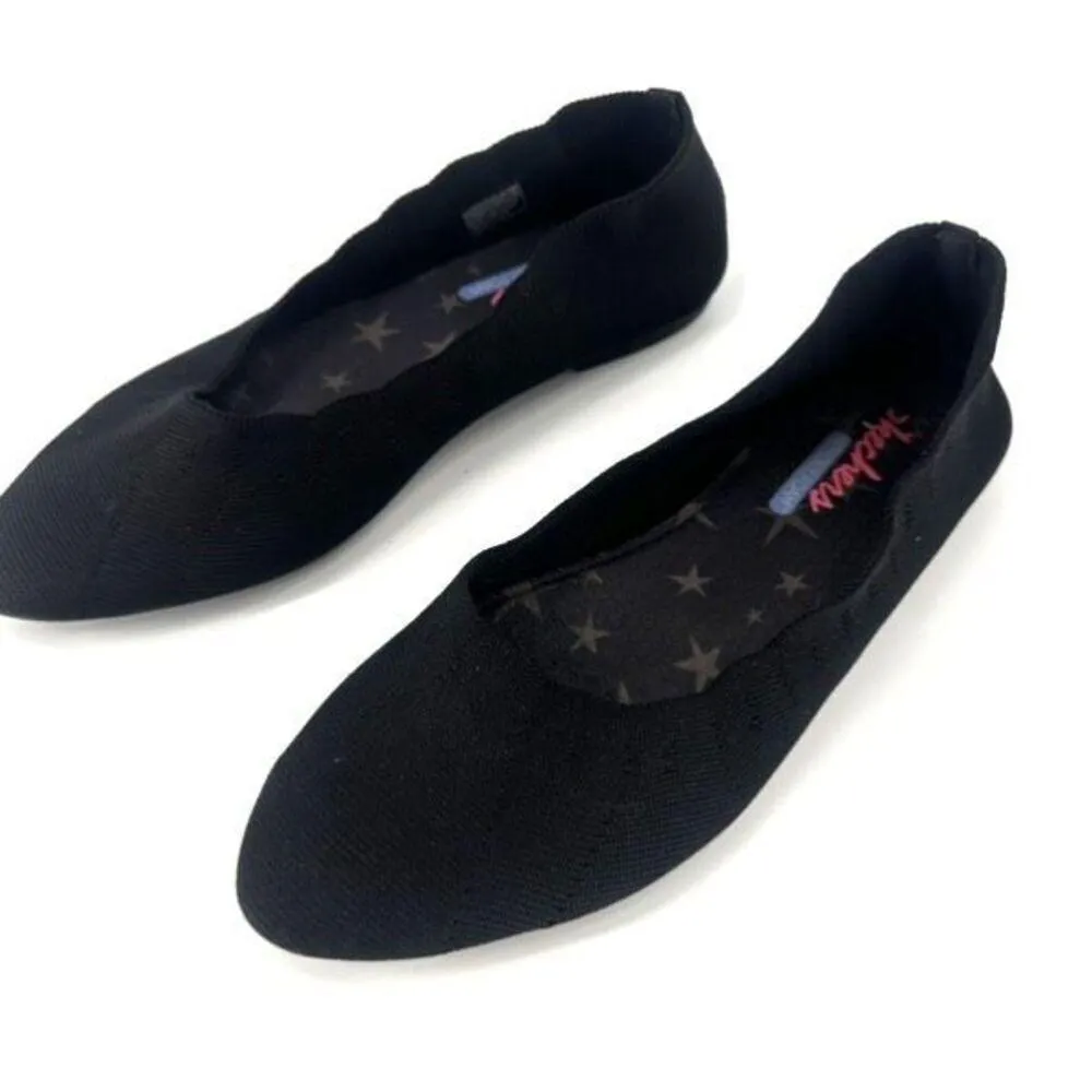 Skechers Cleo 2.0 Love Spell Women Knit Black Flats Scalloped Round Toe Size 7.5 - Image 2