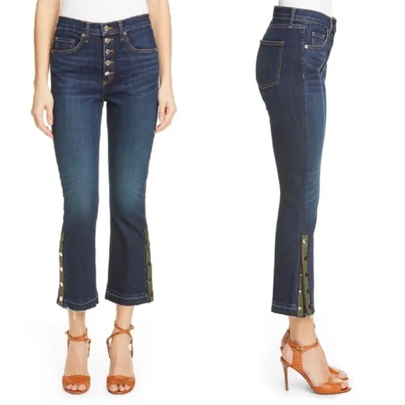 Veronica Beard Carolyn 10” Baby Boot High Waisted Jean in Dark Vintage 25 - Image 2