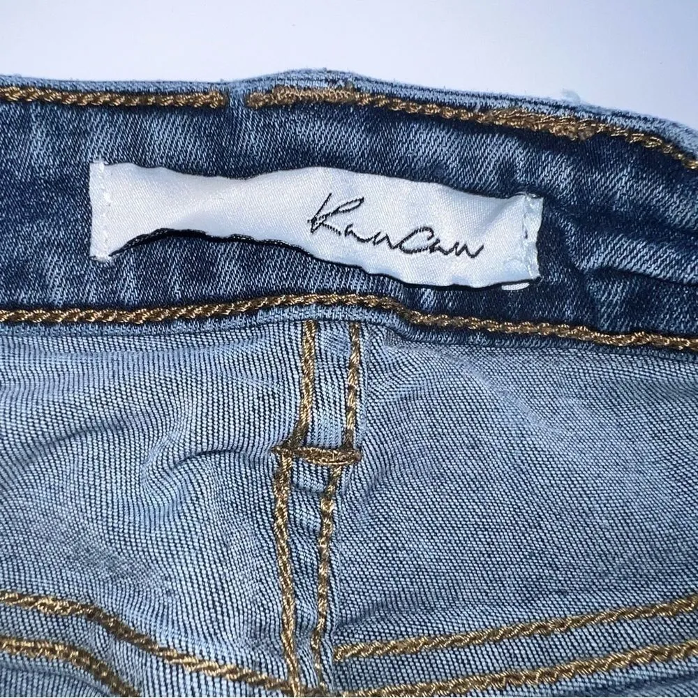 KanCan Estilo Style Women's Medium Wash Straight Leg Ankle Length Distress Jeans Blue Size 28 - Image 11