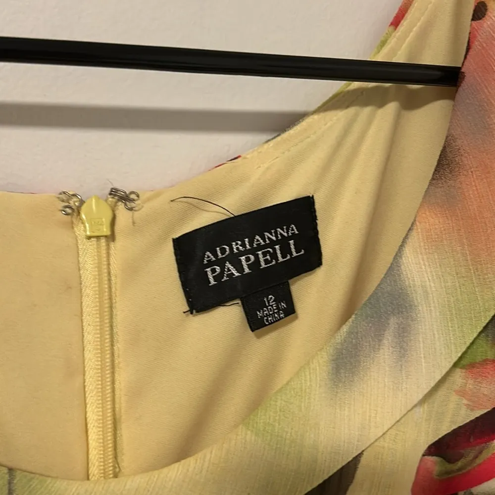 Adrianna Papell Cocktail Party Wedding Guest Floral Multicolor Dress Size 12 - Image 3