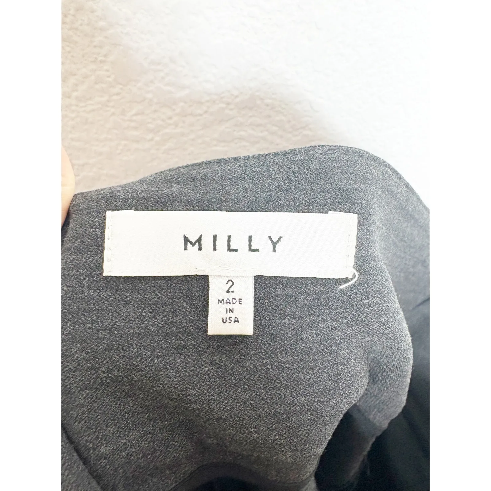 Milly Italian Cady Culotte Pants Size 2 Gray High Rise Minimalist Long Short - Image 5