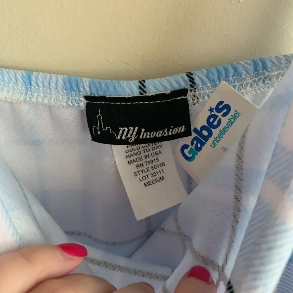 NWT Plaid tank dress size medium Blue - Image 2