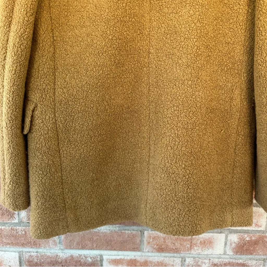 Theory Boucle Teddy Blazer Jacket Coat Wool Blend Women’s 0 XS Winter Fleece Tan - Image 11