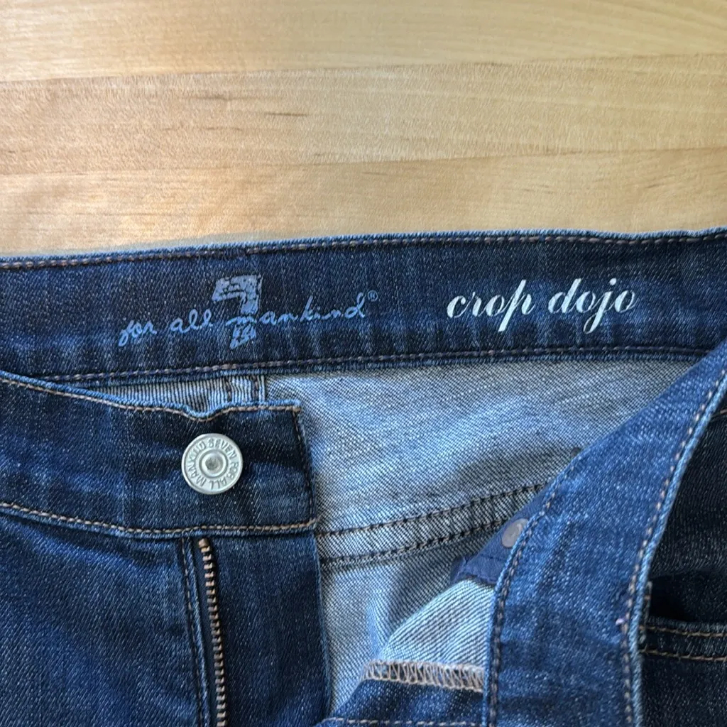 7 For All Mankind Mid-Rise Dojo Crop Jeans, 28 - Image 7