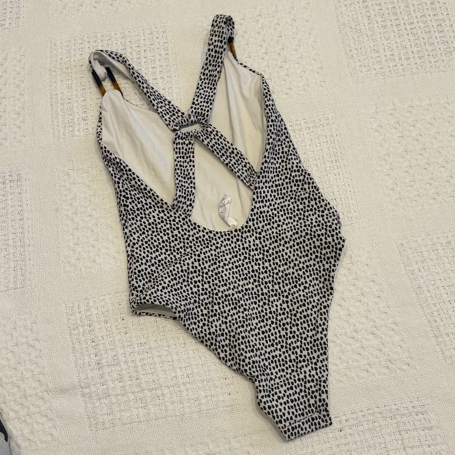 Anthropologie Tavik XS Jayce one piece tortoise detail swimsuit SW2 2965 Black - Image 6