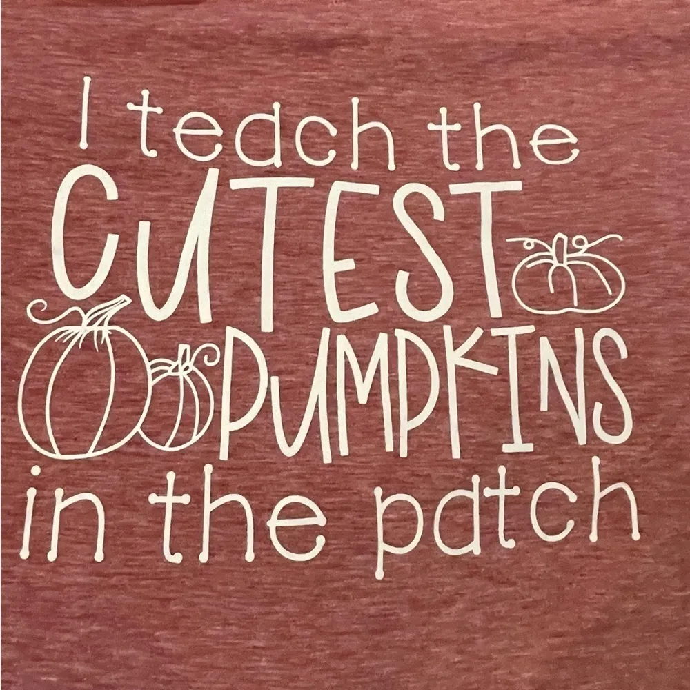 Fall Pumpkin Teaching Tee Burgundy Large Red - Image 2