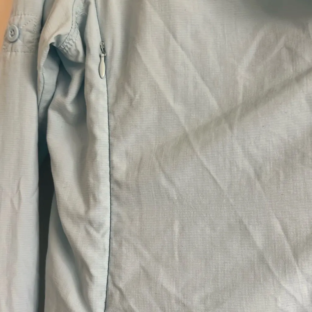 ✨REI Performance Sz Medium Blouse Womens Blue Vented Pockets✨ - Image 5