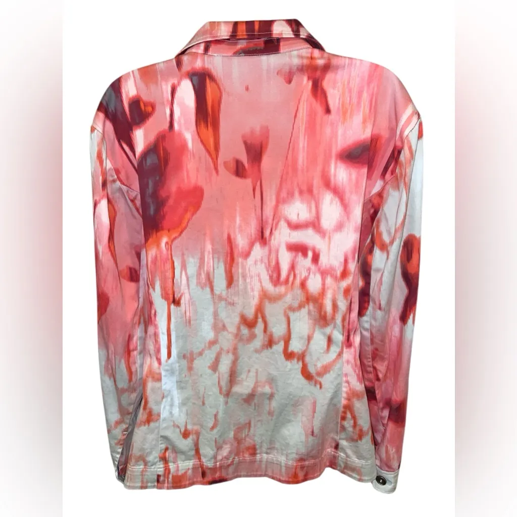 Chico‘s size 12 large pink tan long sleeve lightweight jacket - Image 3