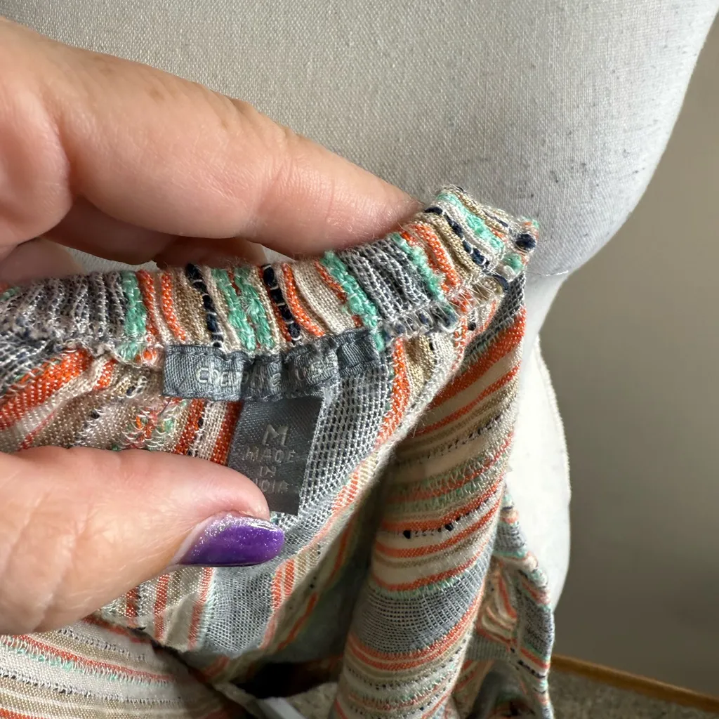 Vintage Charlotte Russe Striped Off-Shoulder Women's Top size medium - Image 9