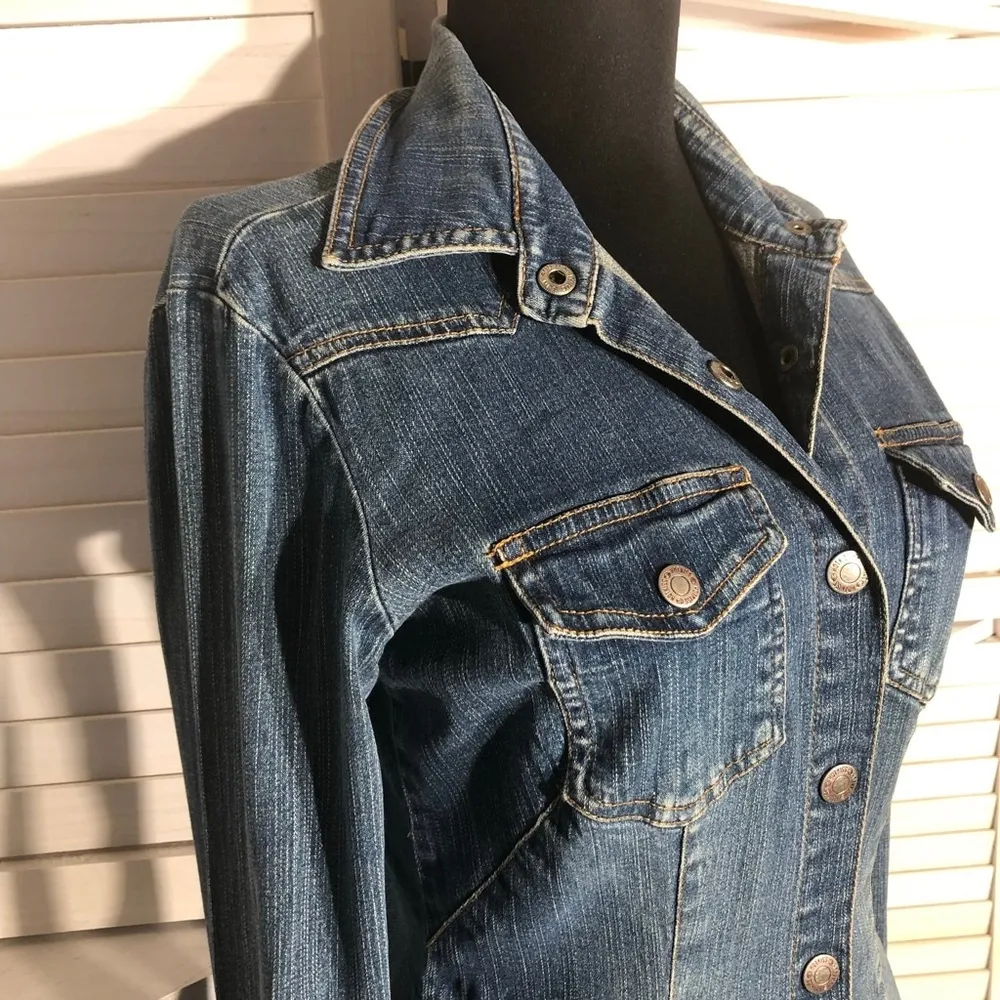 Hot Kiss Y2K Vintage Denim Shacket Cinched Waist XS - Image 5