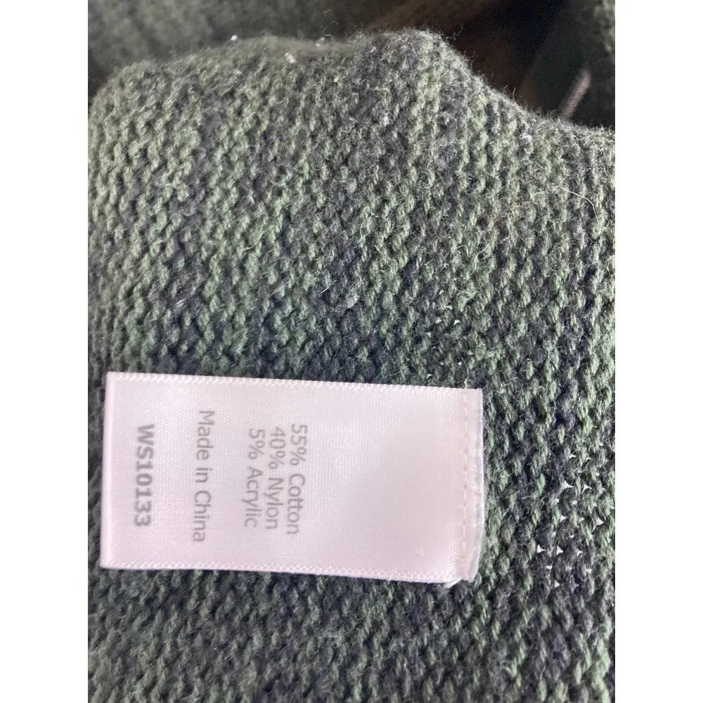 Market & Spruce Deb Cotton Blend Zipper Detail Sweater Green Size small - Image 5