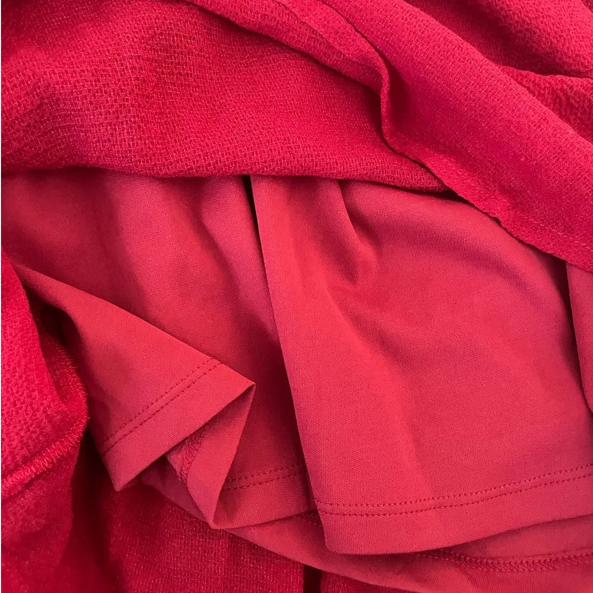 Lily‎ White Women Top XL Red Exposed Zipper Stretch Textured Workwear Effortless - Image 9