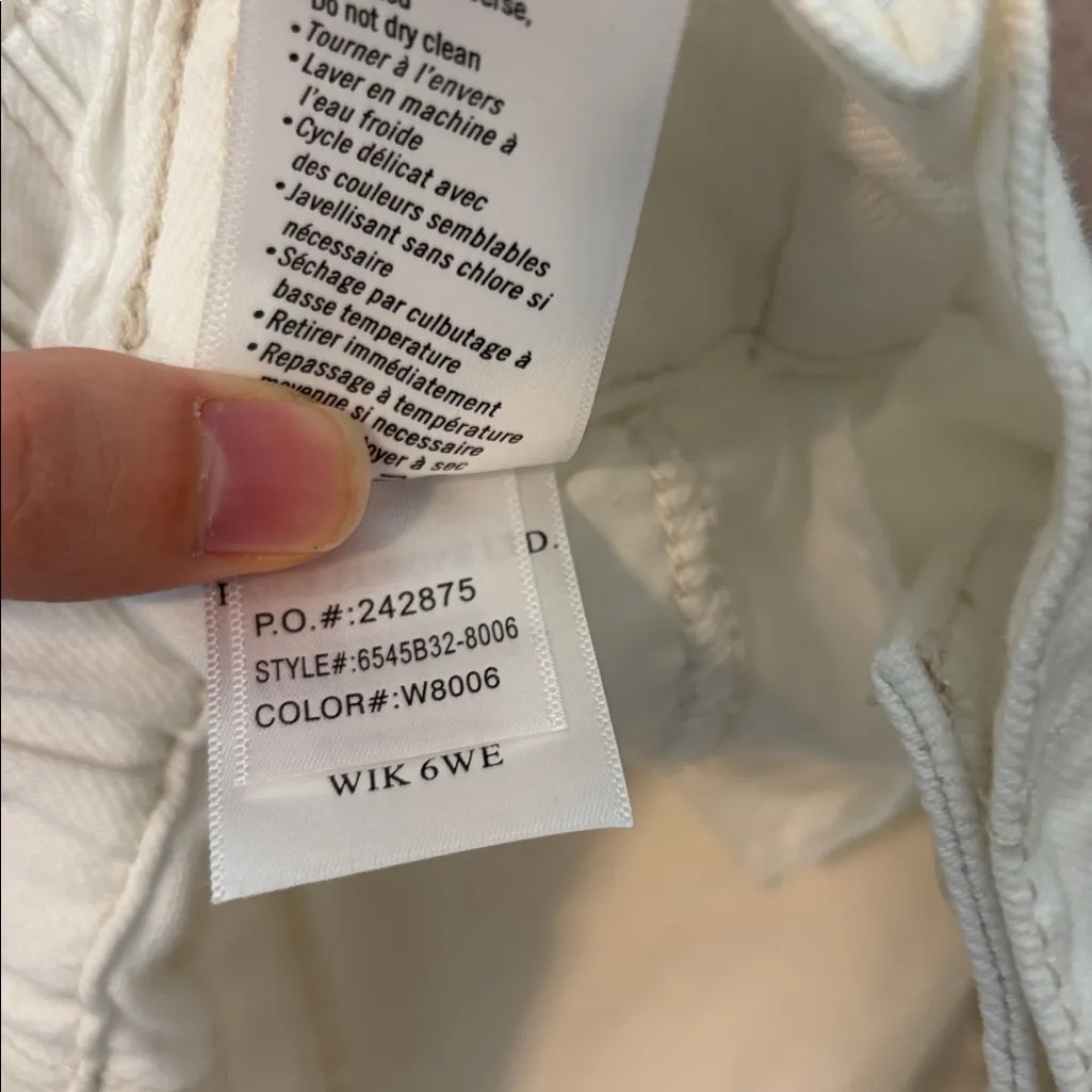 Paige Pleated paper waist tapered leg denim pants - Image 9