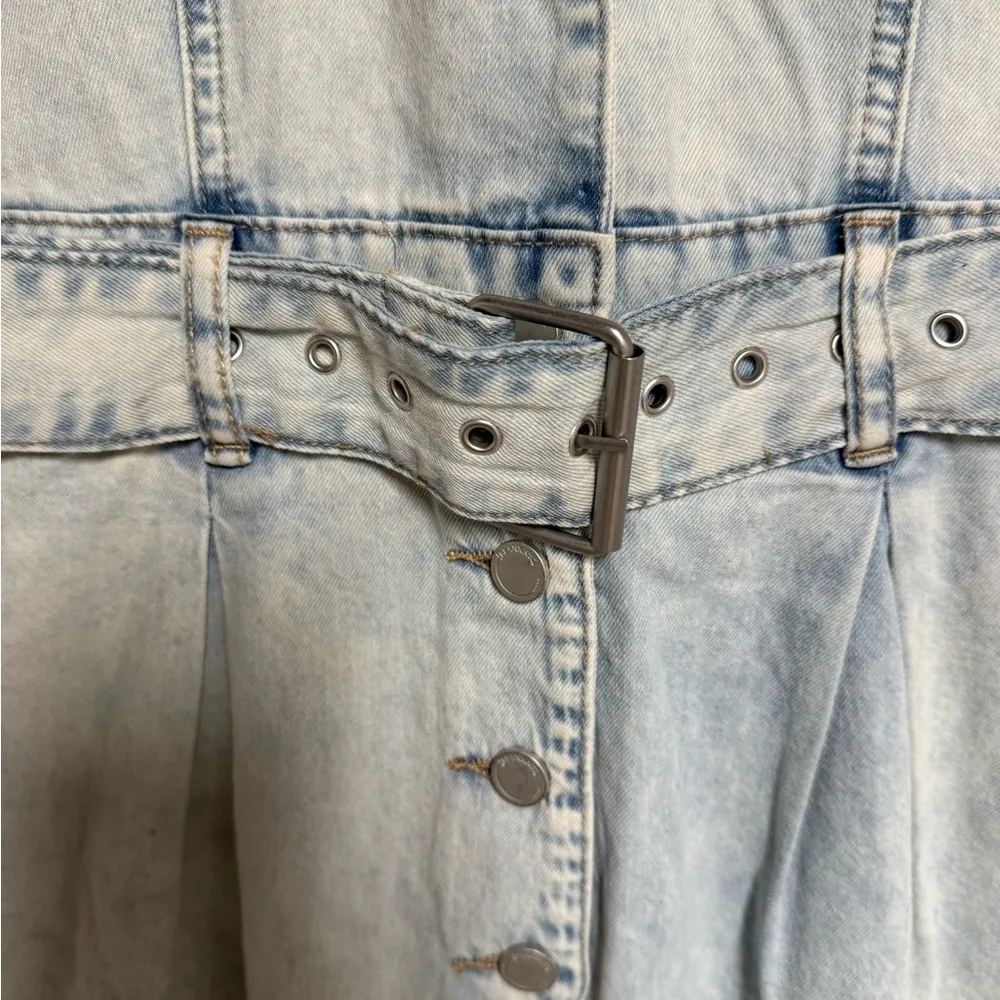 Light Blue Denim Halter Jumpsuit - Image 3