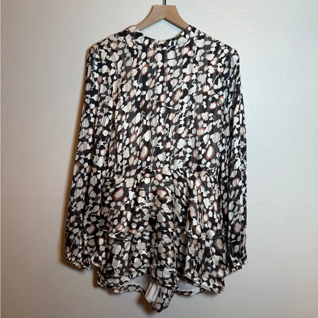 Endless‎ Rose Maize Printed Shimmer Ruffle Romper - Image 2