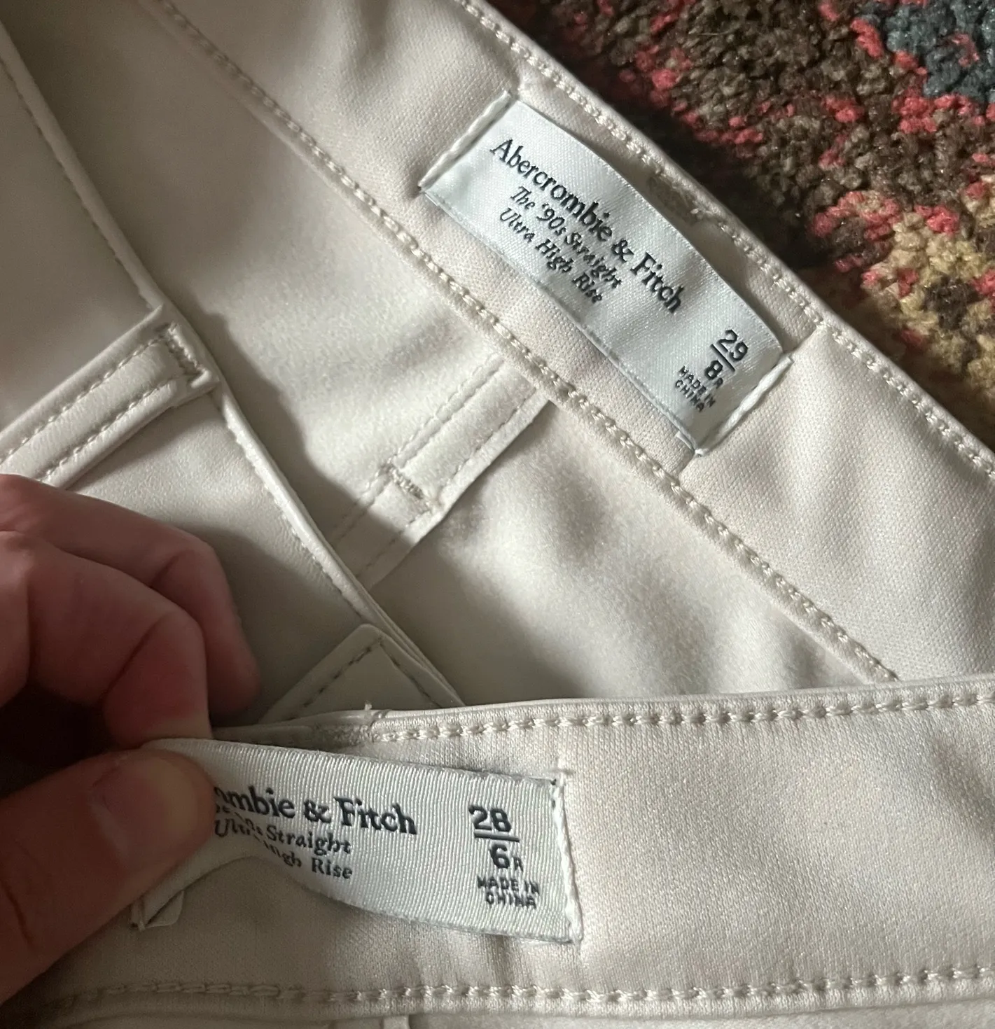 A&F 90’s ultra high waisted leather trim pants  - Image 3