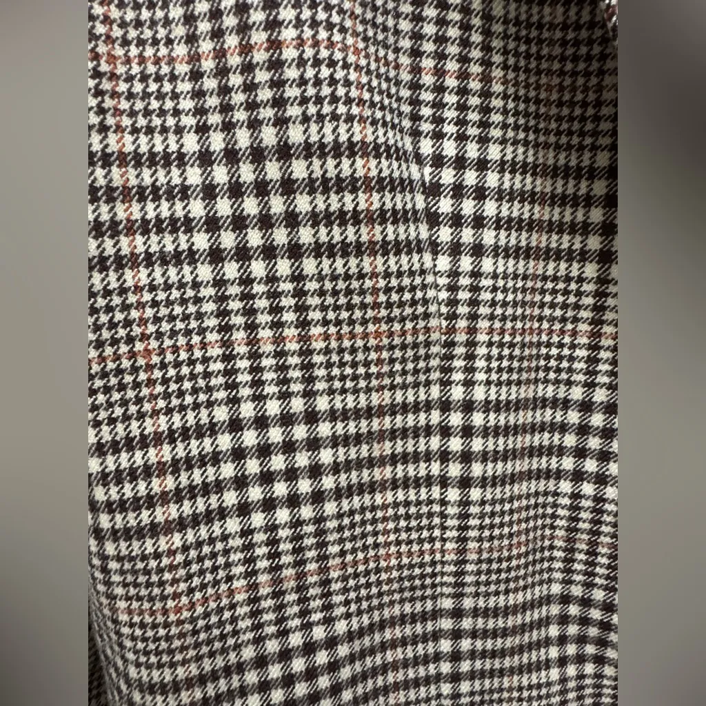 Giorgio Sant Angelo Blazer Jacket 10 100% Pure Wool Glen Plaid Chocolate Brown - Image 3