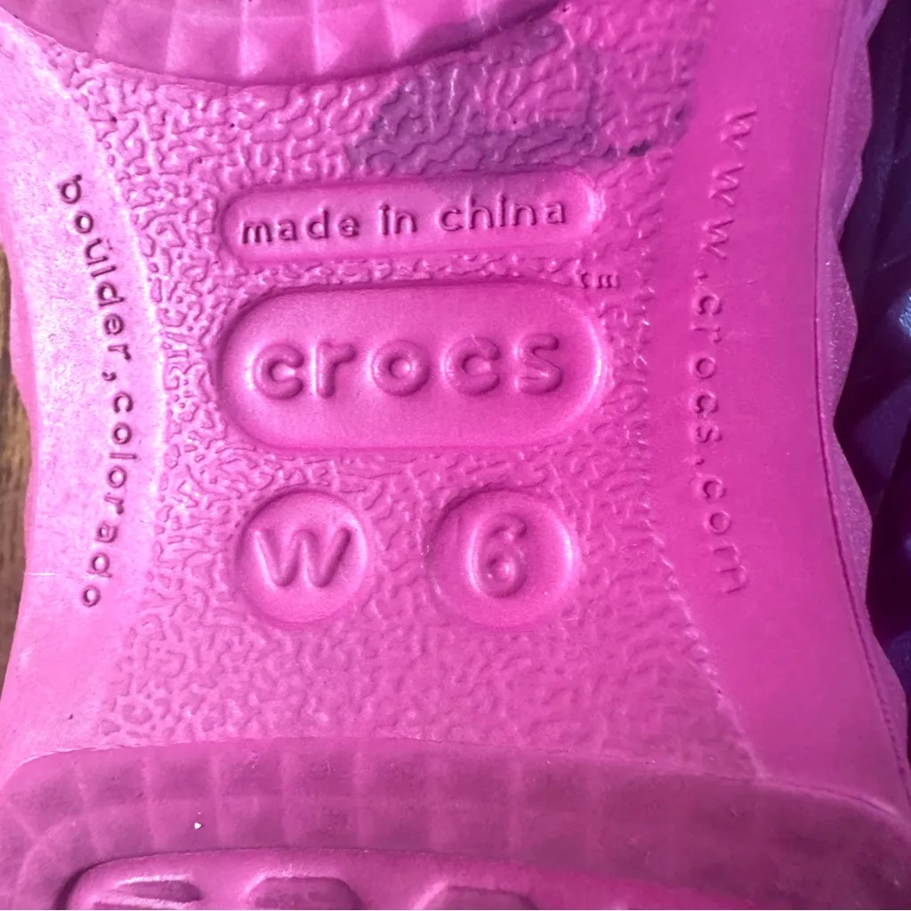 Crocs Pink Iridescent Ballet Flats Women’s Size 6 Y2K Barbiecore Dopamine Shoes - Image 5