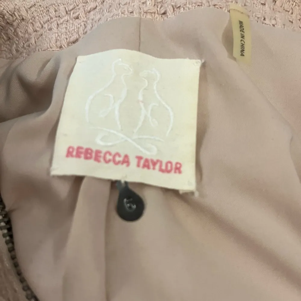 Rebecca Taylor Tan Tweed Blazer w/ Leather Detail - Image 11