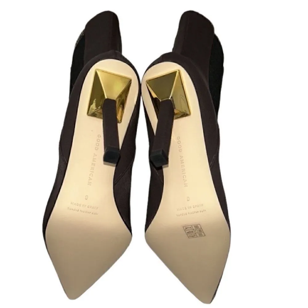 Good American  Chocolate Brown Ankle Boots(Size 9) - Image 3