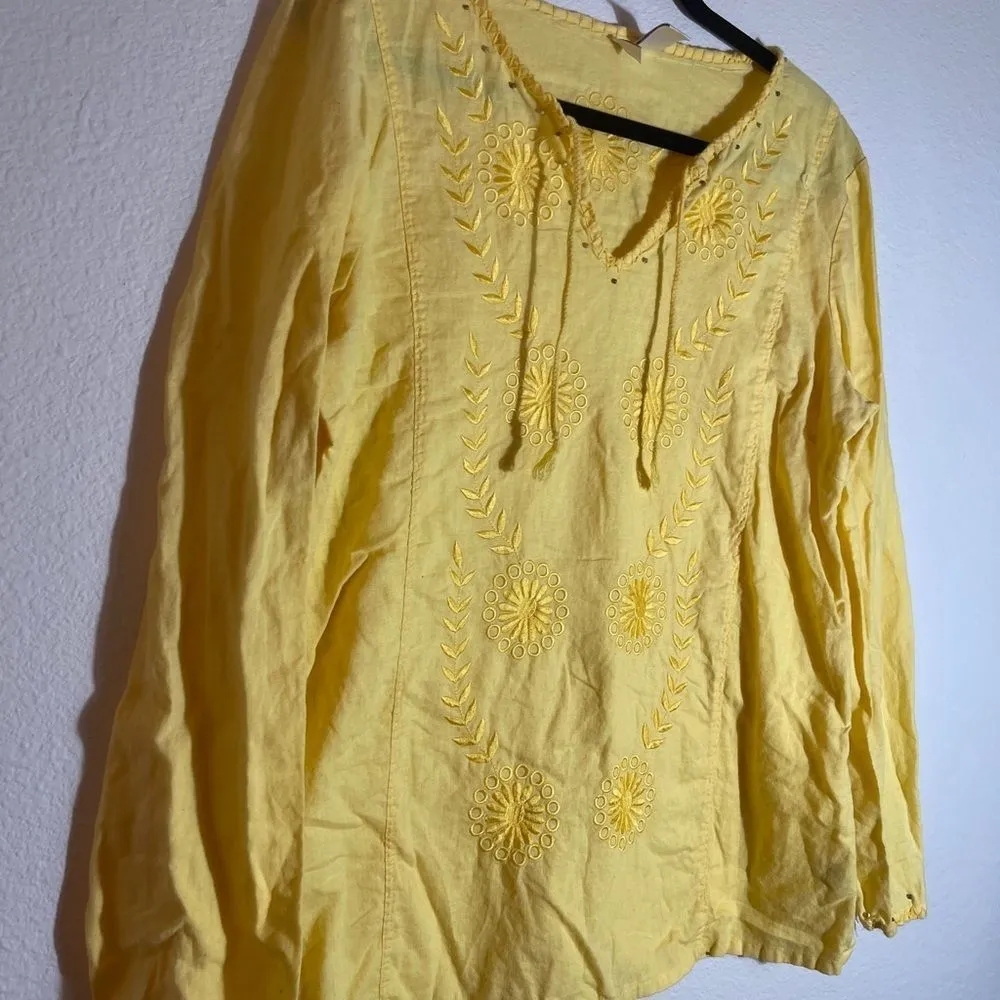 Bill Blass Linen‎ Blend Top - Image 5