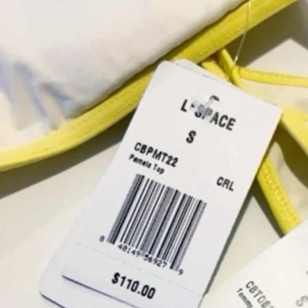 L*Space Pamela Bikini Top / Cream & Lemon, Size Small - Image 7