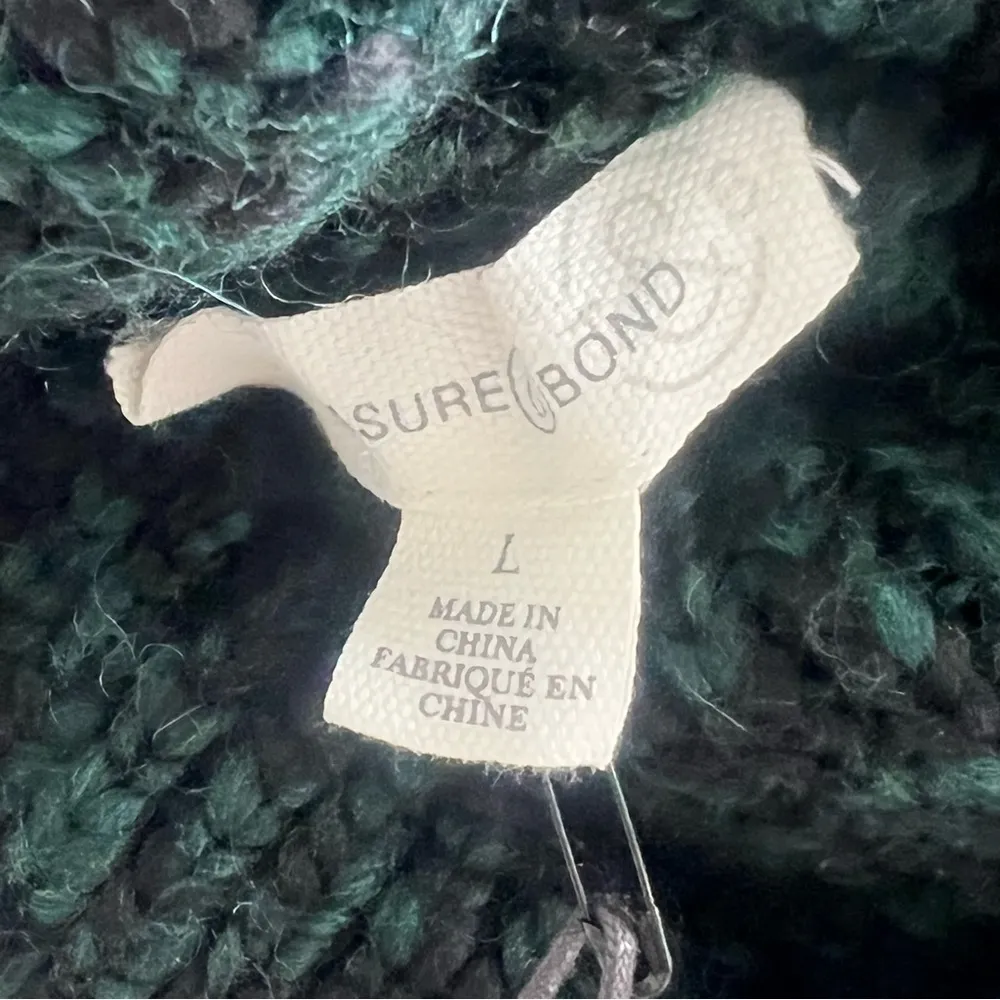 Green Ponderosa Black Combo Pull Over Long Sweater Size L - Image 6