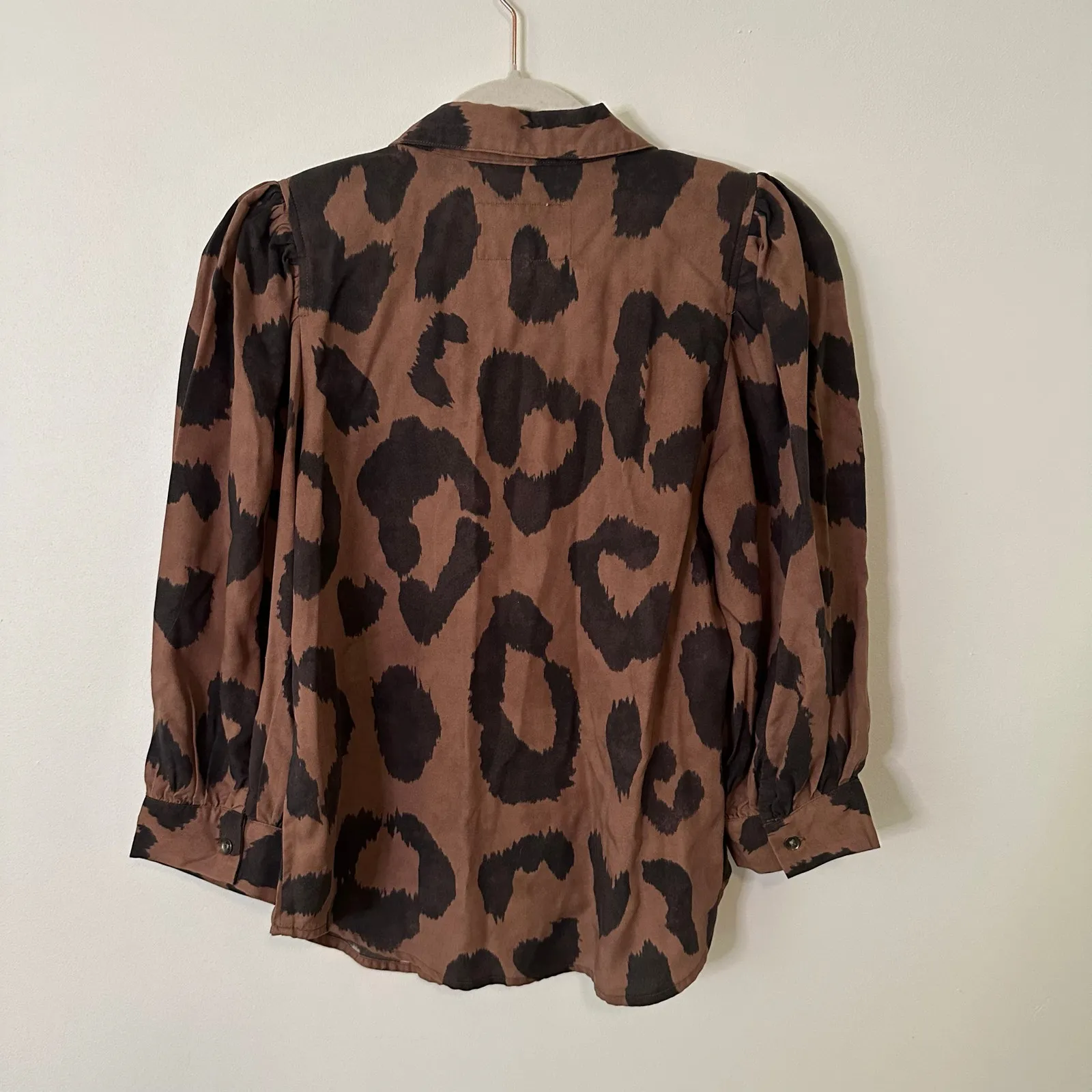 Pistola brown & black animal print button down top size XS - Image 13