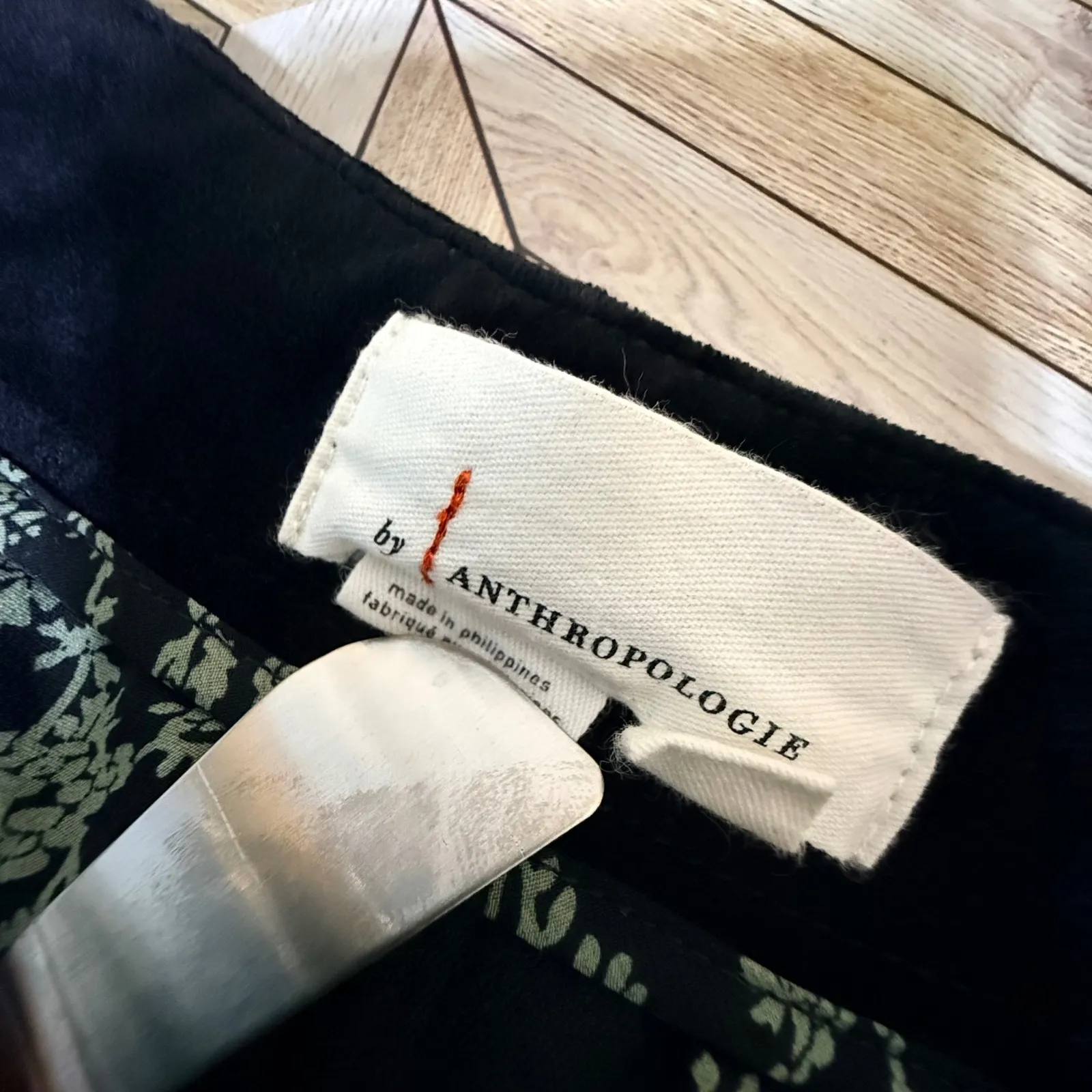 Anthropologie Velvet Flare Pants Black Side Zip Bootcut Women 4 Indie Goth Boho - Image 12