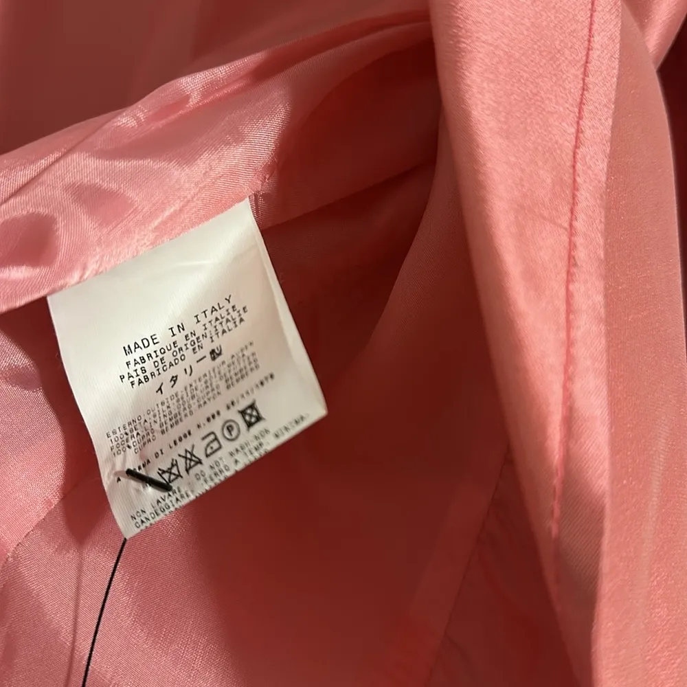 GIANFRANCO FERRE rare vintage 100% silk Pink Satin Women's Blazer jacket 44 Size 8 - Image 8