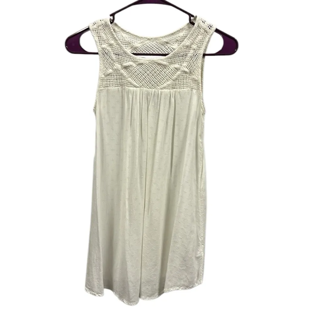 Liz Lange Maternity White Sleeveless Crochet Lace Top Tank Blouse Womens XS - Image 5