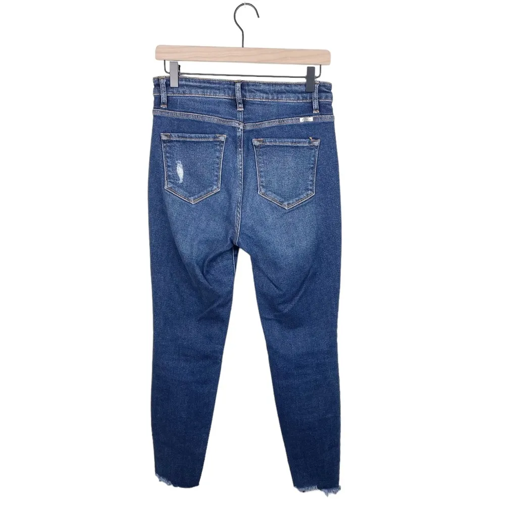KanCan Phoenix High Rise Ankle Skinny Jeans Distressed Dark Wash Denim Size 5/26 Blue - Image 2