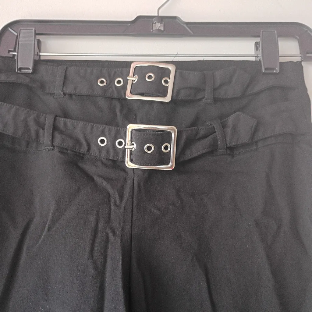Joe B Black High Waist Slim Pants w/ Double Buckle Belt Detail – Medium - Image 3
