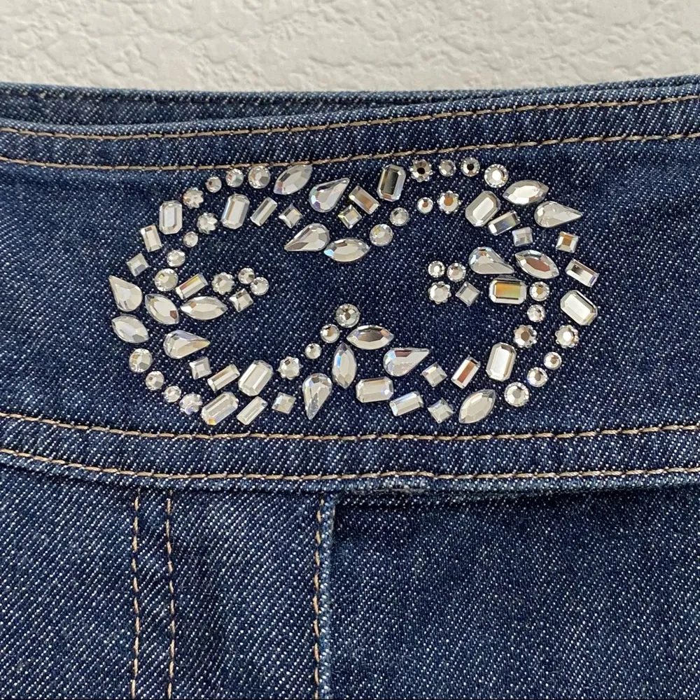 ESCADA Crystal Embellished Boot Cut Jeans 36 Size 6 - Image 4