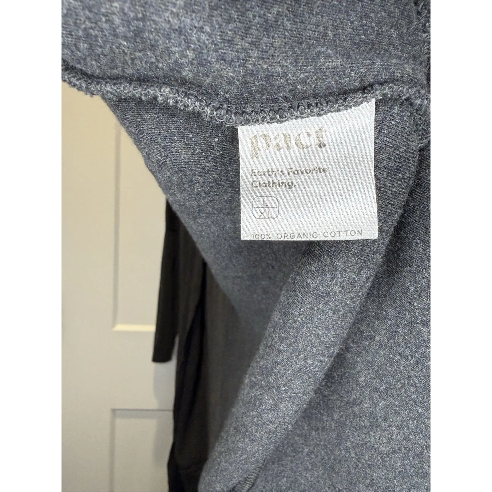 Pact Cardigan Womens Large/XL Gray Long Line Open Pockets Organic Cotton Beachy - Image 3