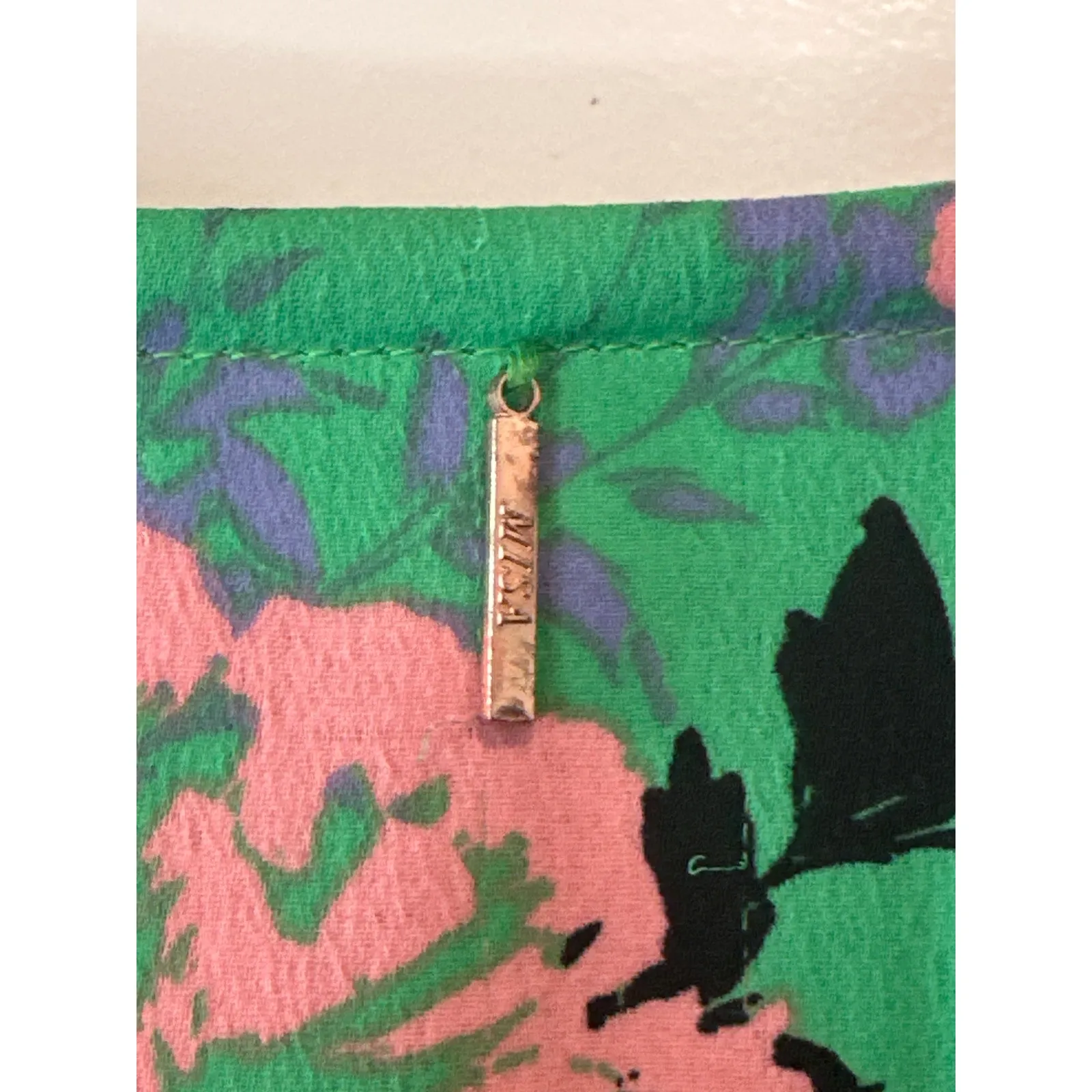 MISA Los Angeles Amalya Green Floral Tiered Ruffle Mini Dress XS Boho - Image 6