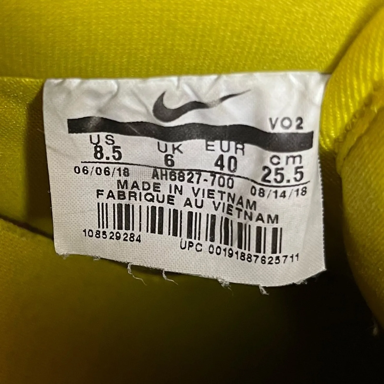 Nike Air Force 1 AF1 Low Women's 8.5 Platform Sneakers Overbranding Citron - Image 11